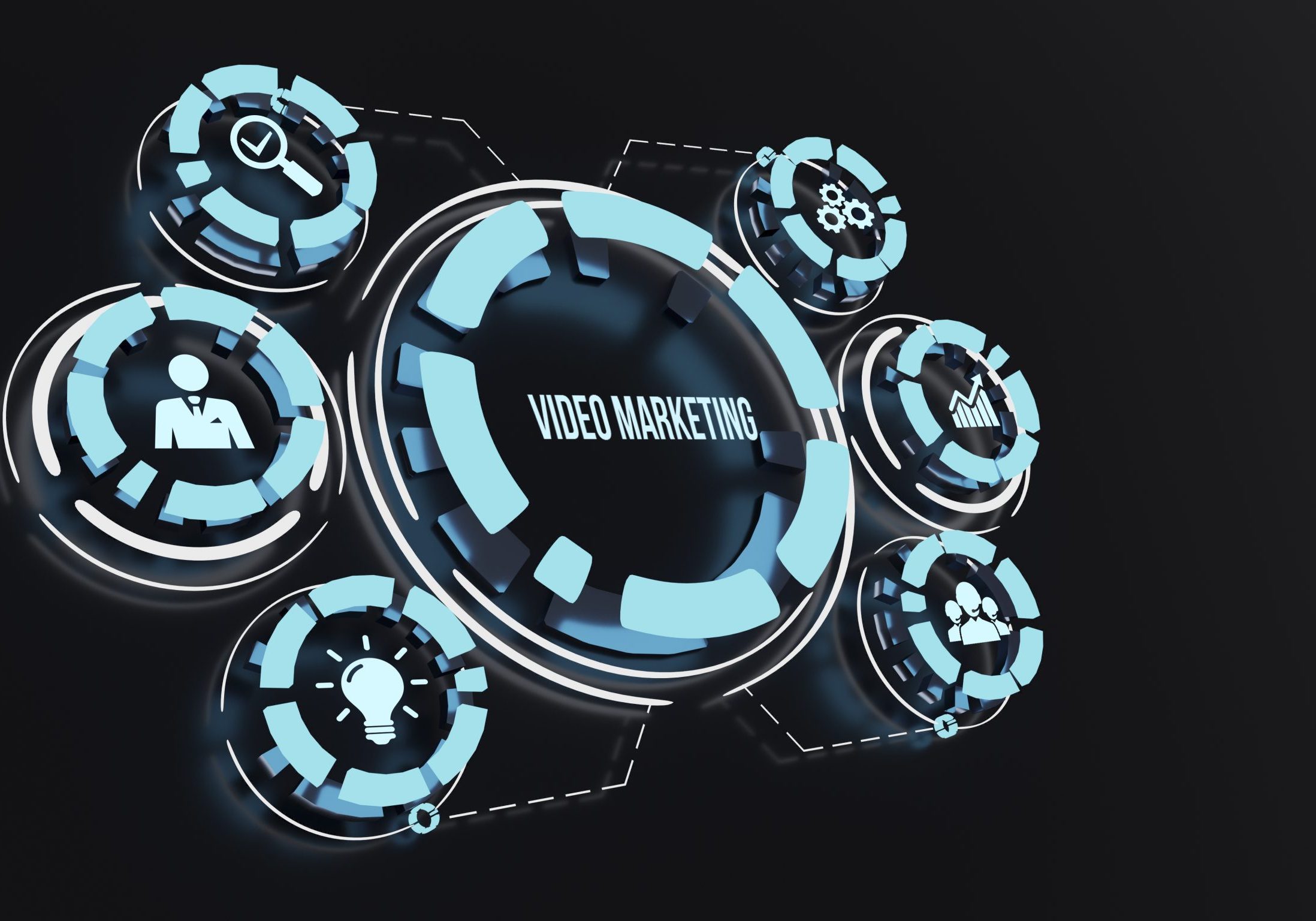 Internet, business, Technology and network concept.  Video marketing and advertising concept on screen